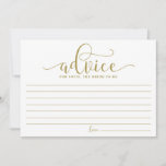 Gold Advice for the Bride Calligraphy<br><div class="desc">Modern and whimsical card for the bride. Give advice with this modern 'advice for the bride' card. It's perfect for bridal and wedding showers. Other colours are available.</div>