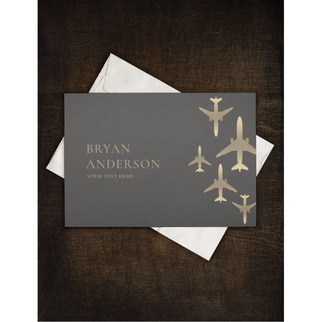 Gold Aeroplanes Aviation Invitation (Creator Uploaded)