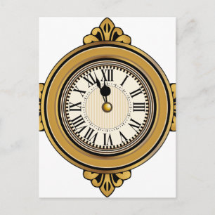 Gold Alarm Clock Icon Postcard