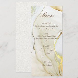 Gold Alcohol Ink Handmade White Flat Menu