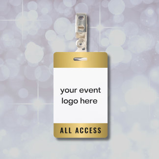 Gold All Access Event Pass Badge ID Badge