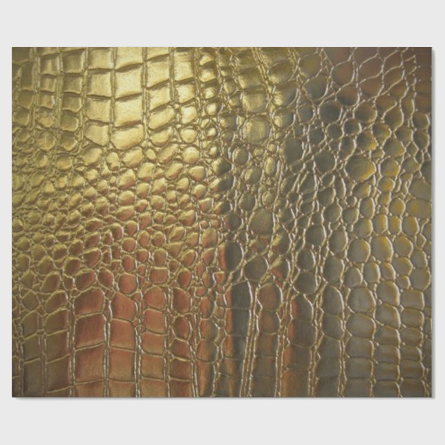 Gold Alligator Exotic Leather Pimp Wrapping Paper (Flat)