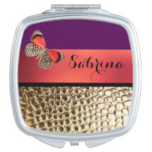 Gold Alligator Print Butterfly Typography