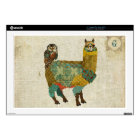 Gold Alpaca & Teal Owl Monogram Laptop Skin