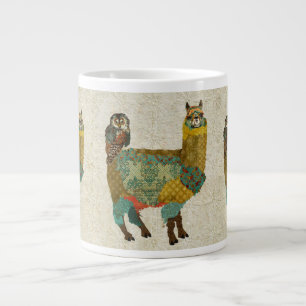 Gold Alpaca & Teal Owl Mug