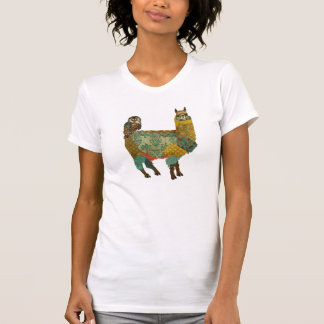Gold Alpaca & Teal Owl Shirt