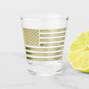 Gold American Flag Shot Glass