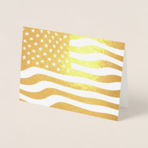 Gold American Flag USA Foil Card