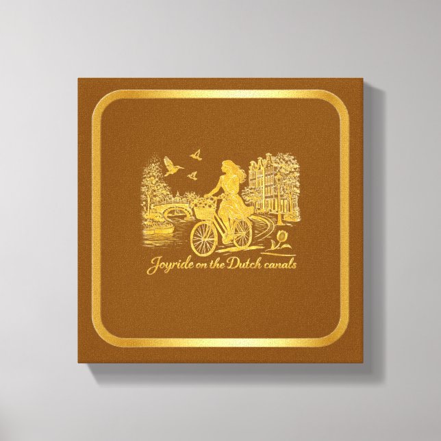 Gold Amsterdam Arched Bridges Charm Canvas Print (Front)