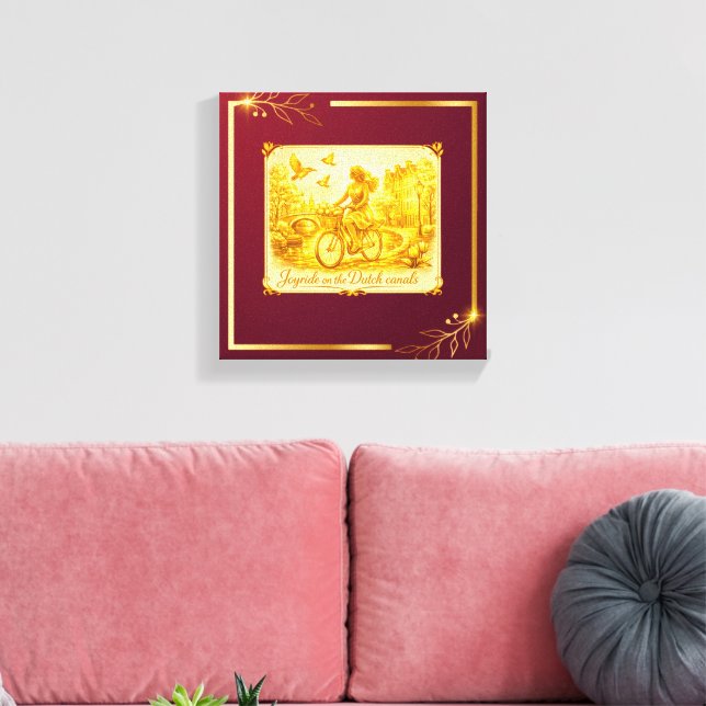 Gold Amsterdam Arched Bridges Charm Canvas Print (Insitu(LivingRoom))