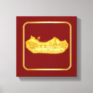 Gold Amsterdam Arched Bridges Charm Canvas Print
