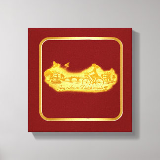 Gold Amsterdam Arched Bridges Charm Canvas Print