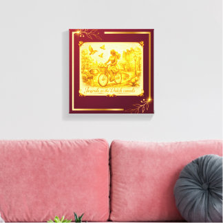 Gold Amsterdam Arched Bridges Charm Canvas Print