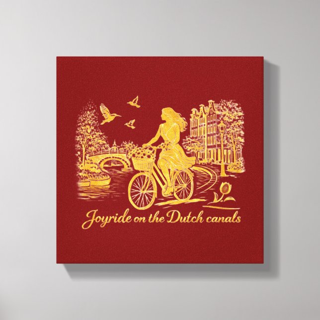 Gold Amsterdam Arched Bridges Charm Canvas Print (Front)