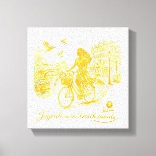 Gold Amsterdam Arched Bridges Charm Canvas Print