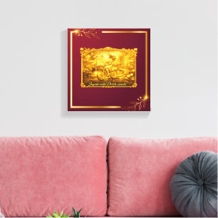 Gold Amsterdam Arched Bridges Charm Canvas Print