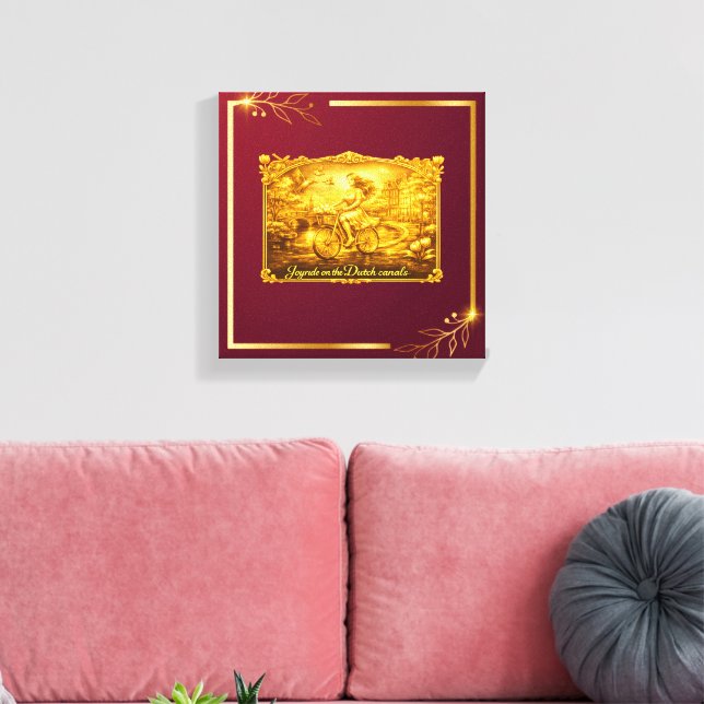 Gold Amsterdam Arched Bridges Charm Canvas Print (Insitu(LivingRoom))