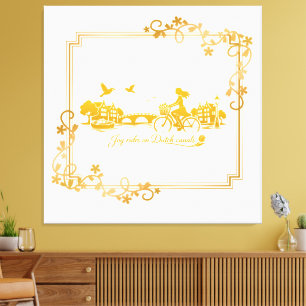 Gold Amsterdam Arched Bridges Charm Canvas Print