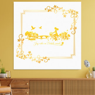 Gold Amsterdam Arched Bridges Charm Canvas Print
