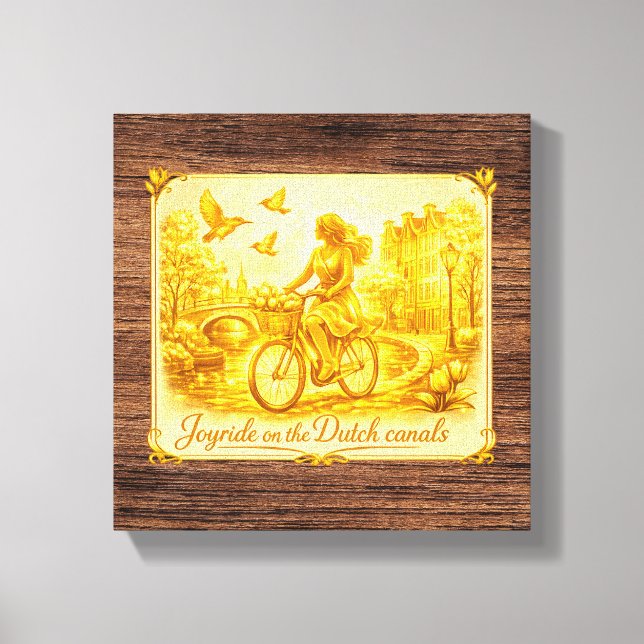 Gold Amsterdam Arched Bridges Charm Canvas Print (Front)