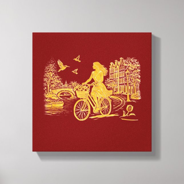 Gold Amsterdam Arched Bridges Charm Canvas Print (Front)