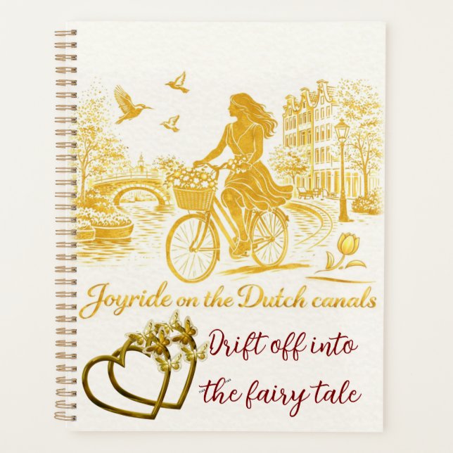 Gold Amsterdam Arched Bridges Charm Planner (Front)