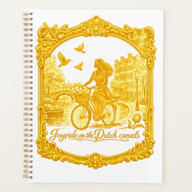 Gold Amsterdam Arched Bridges Charm Planner (Front)