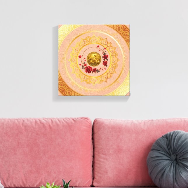 Gold Amsterdam Arched BridgeStretched Canvas Print (Insitu(LivingRoom))