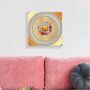 Gold Amsterdam Arched BridgeStretched Canvas Print