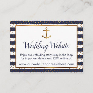 Gold Anchor Confetti Navy Stripes Detail Cards