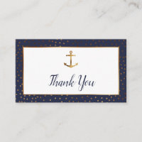 Gold Anchor Confetti, Navy Thank You Insert Cards