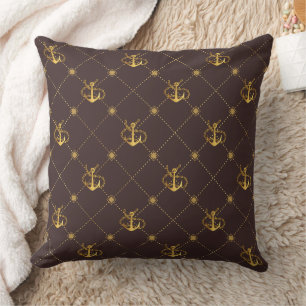 Gold Anchor Cushion