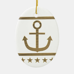 gold anchor happiness symbol ceramic tree decoration