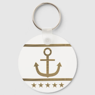 gold anchor happiness symbol key ring