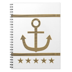 gold anchor happiness symbol spiral notebook