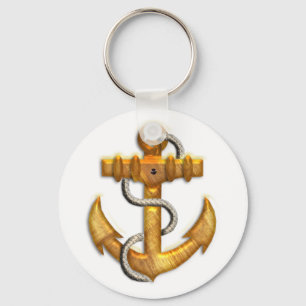 Gold Anchor Key Ring