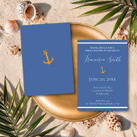 Gold Anchor Nautical Coastal Blue Bridal Shower