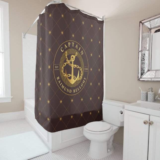 Gold Anchor Shower Curtain (In Situ)