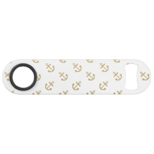Gold Anchors White Background Pattern