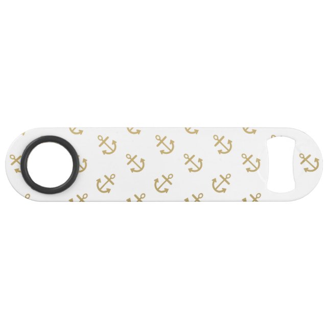 Gold Anchors White Background Pattern (Front (Horizontal))