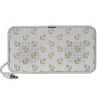 Gold Anchors White Background Pattern