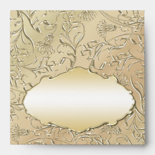 Gold and Beige Damask envelopes