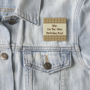 Gold And Beige With Dark Brown 15 Cm Square Badge