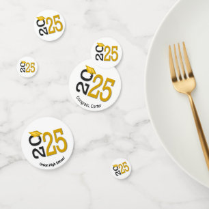 Gold and Black 2025 Graduation  Confetti