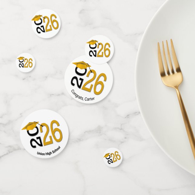 Gold and Black 2026 Graduation  Confetti (Group)