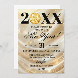 Gold and Black 2026 New Years Eve Party Invitation