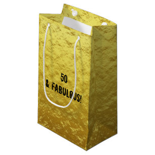 Gold and Black 50 & Fabulous Birthday Gift Bag