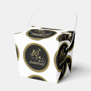 Gold and black 50th Anniversary Celebration Favour Box