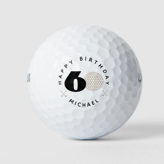 Gold And Black 60th birthday Golf Balls 