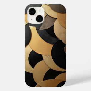 Gold and Black Abstract Geometric Pattern Case-Mate iPhone 14 Case